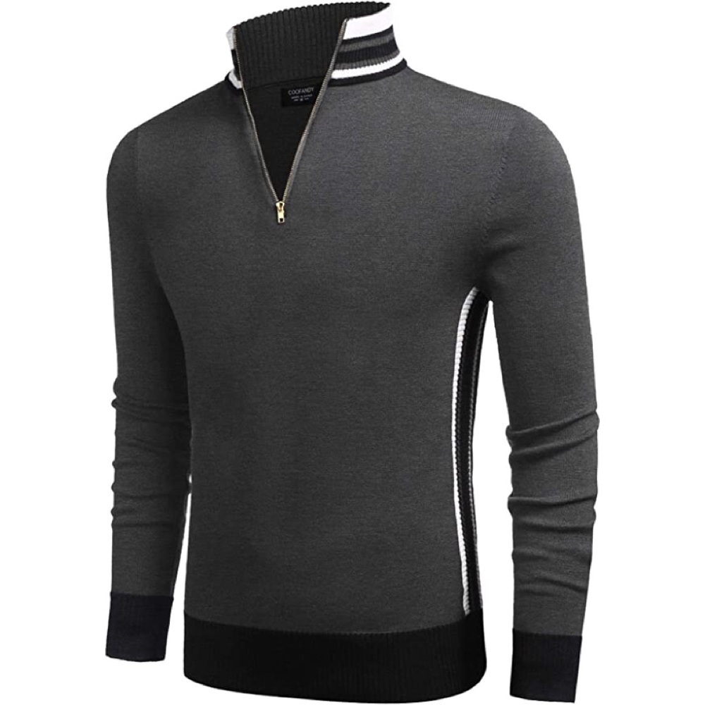 Mens New Turtleneck Collar Long Sleeve Sweater Multiple Sizes